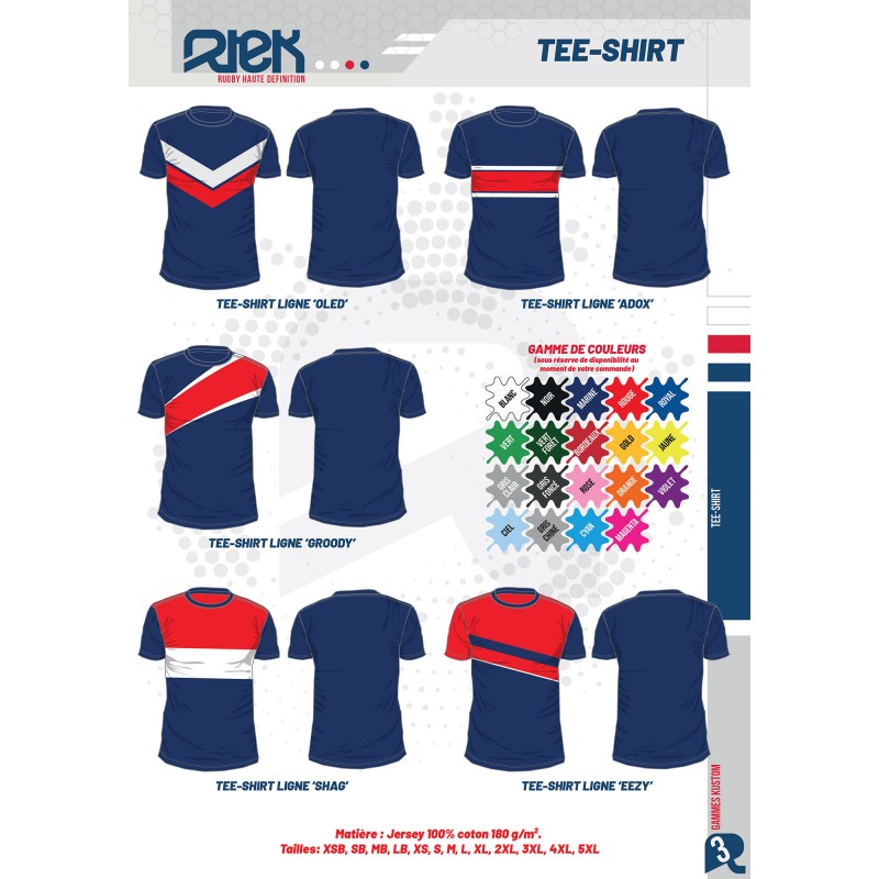 T-shirt de rugby Kustom personnalisable