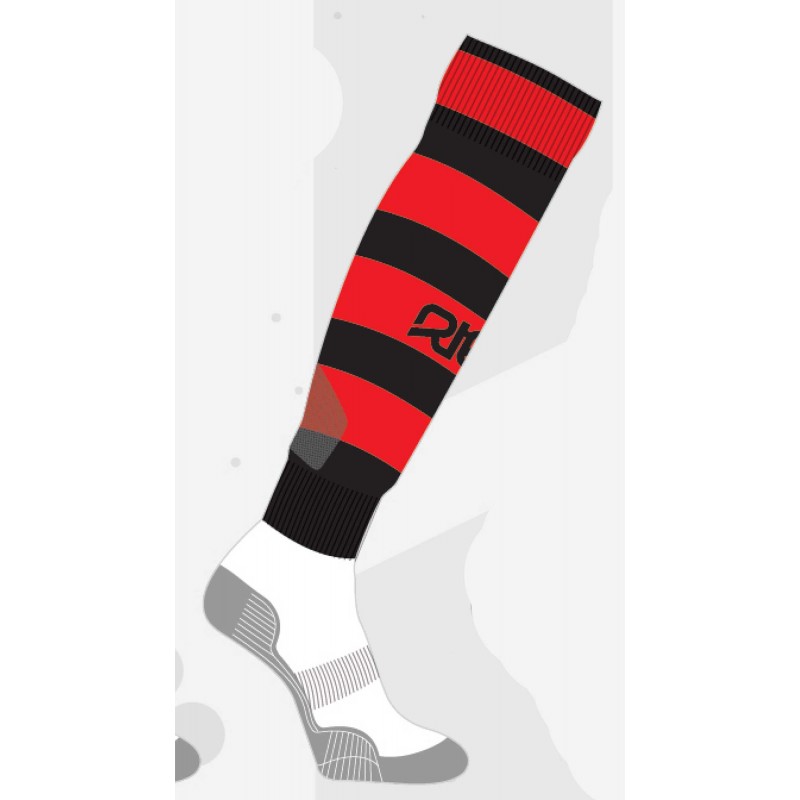 Chaussettes de rugby NODZ Noir/Rouge, par RTEK